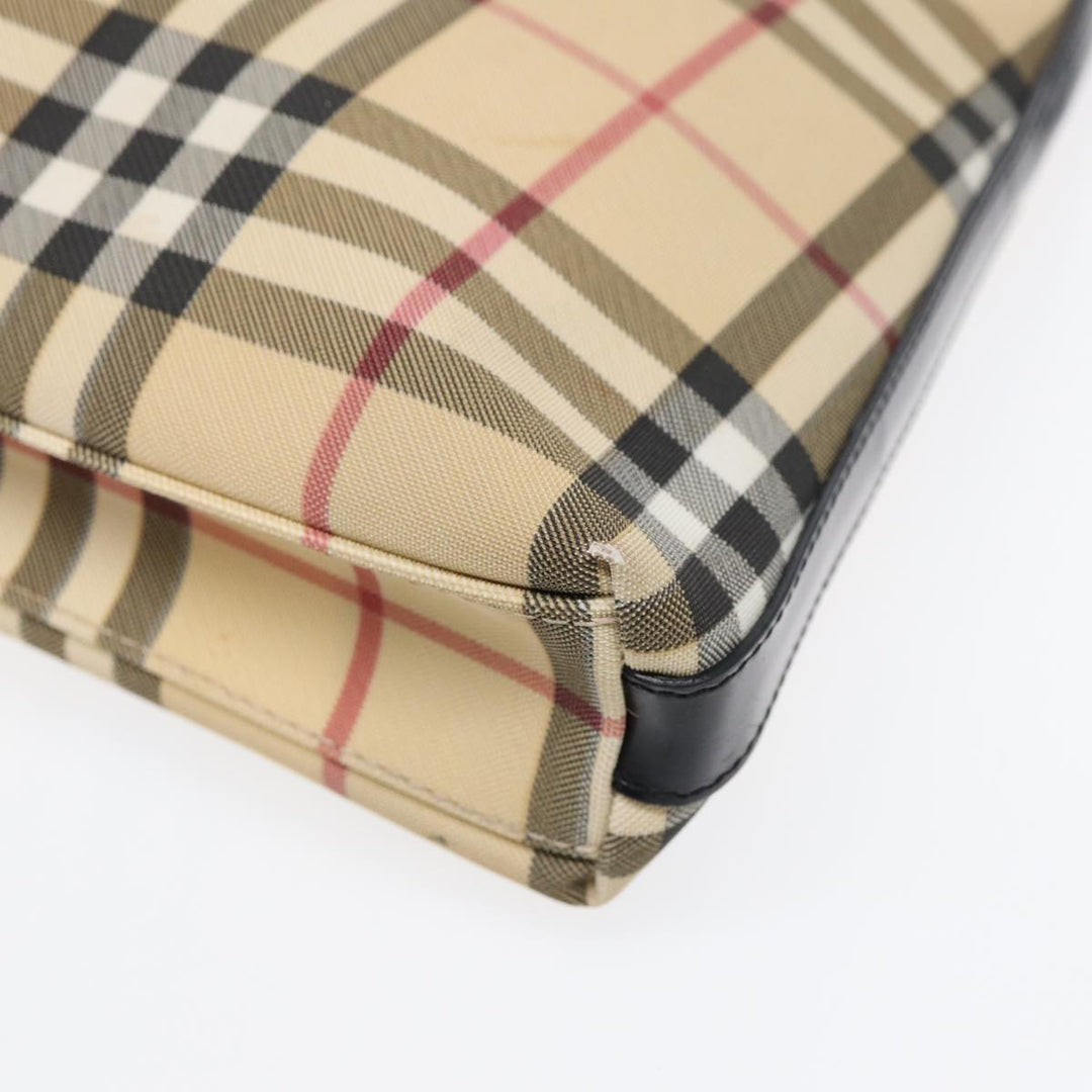 Burberry Nova Check Shoulder Bag PVC Beige Auth 88400