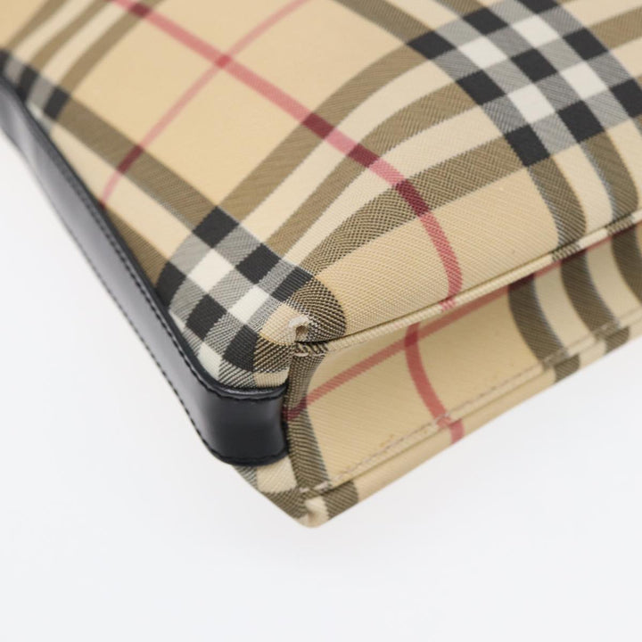 Burberry Nova Check Shoulder Bag PVC Beige Auth 88400