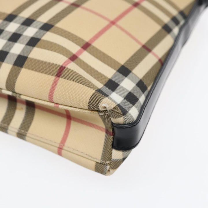 Burberry Nova Check Shoulder Bag PVC Beige Auth 88400