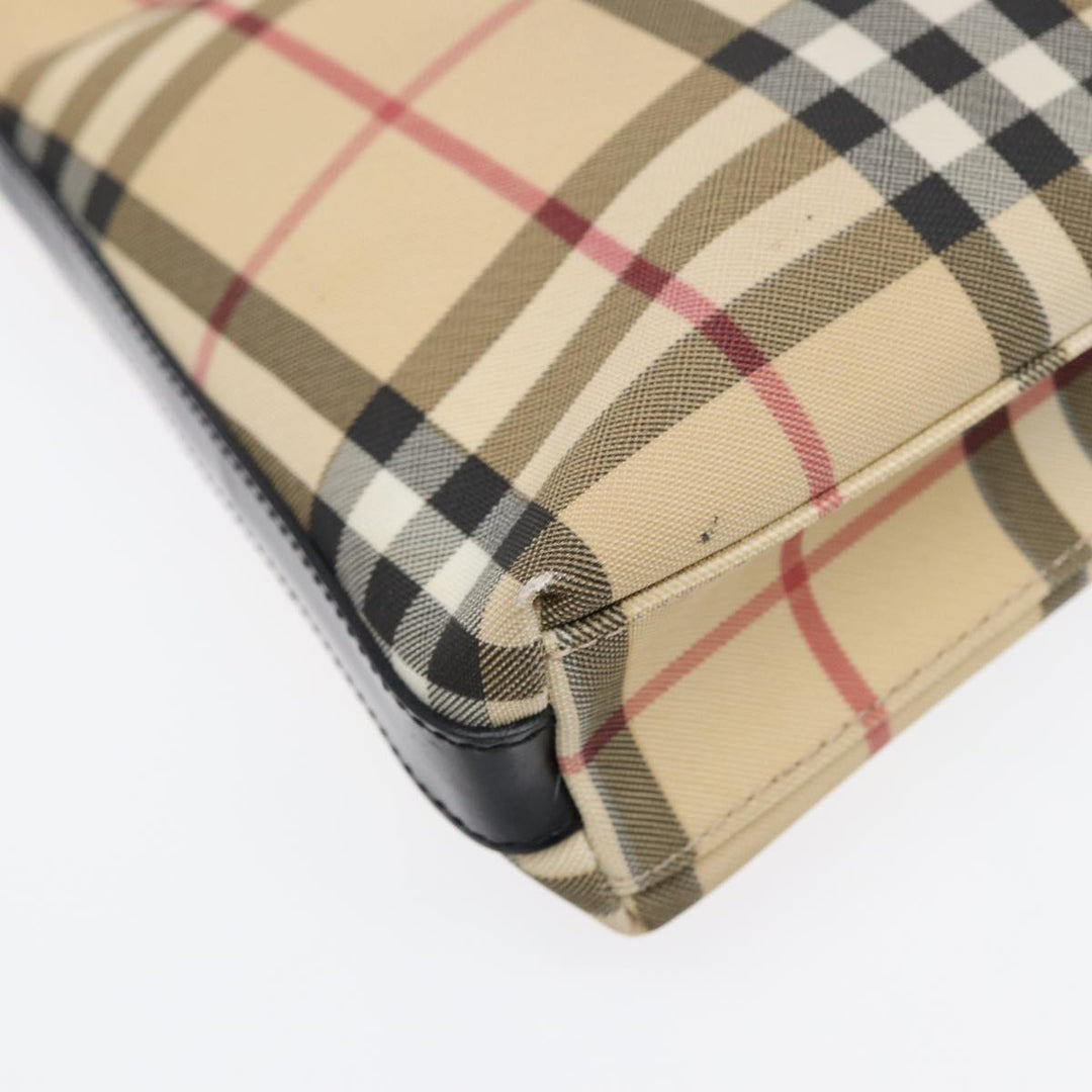 Burberry Nova Check Shoulder Bag PVC Beige Auth 88400