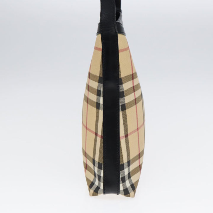 Burberry Nova Check Shoulder Bag PVC Beige Auth 88400