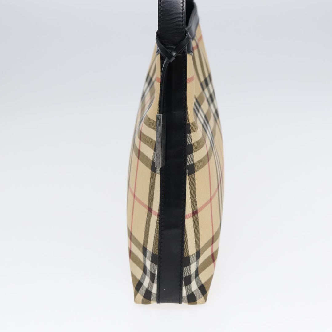 Burberry Nova Check Shoulder Bag PVC Beige Auth 88400