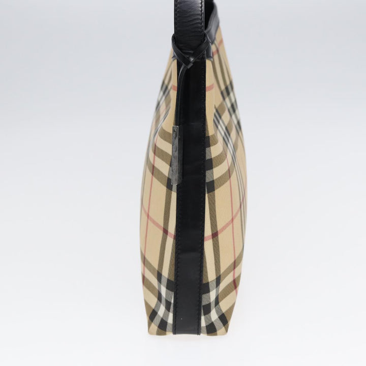 Burberry Nova Check Shoulder Bag PVC Beige Auth 88400