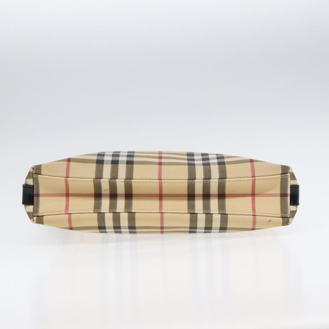 Burberry Nova Check Shoulder Bag PVC Beige Auth 88400