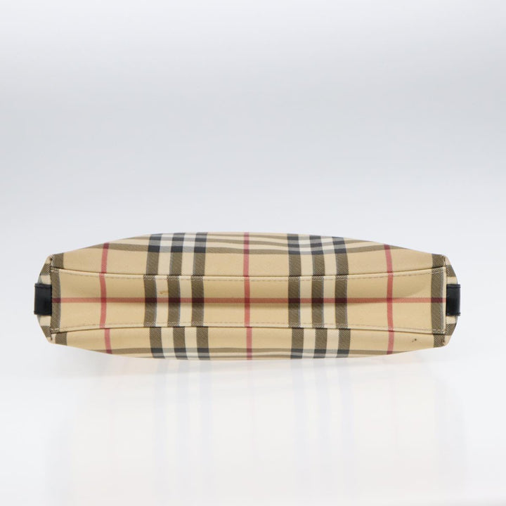Burberry Nova Check Shoulder Bag PVC Beige Auth 88400