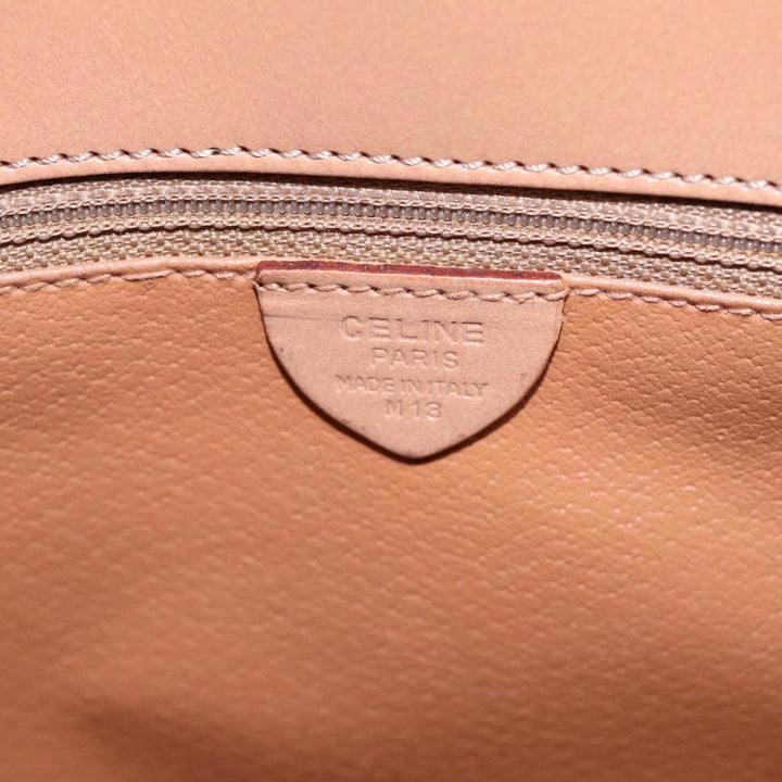 Celine Macadam Canvas Shoulder Bag PVC Leather Brown Auth 88427