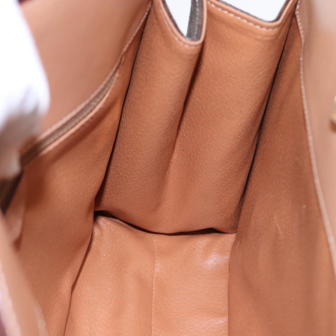Celine Macadam Canvas Shoulder Bag PVC Leather Brown Auth 88427