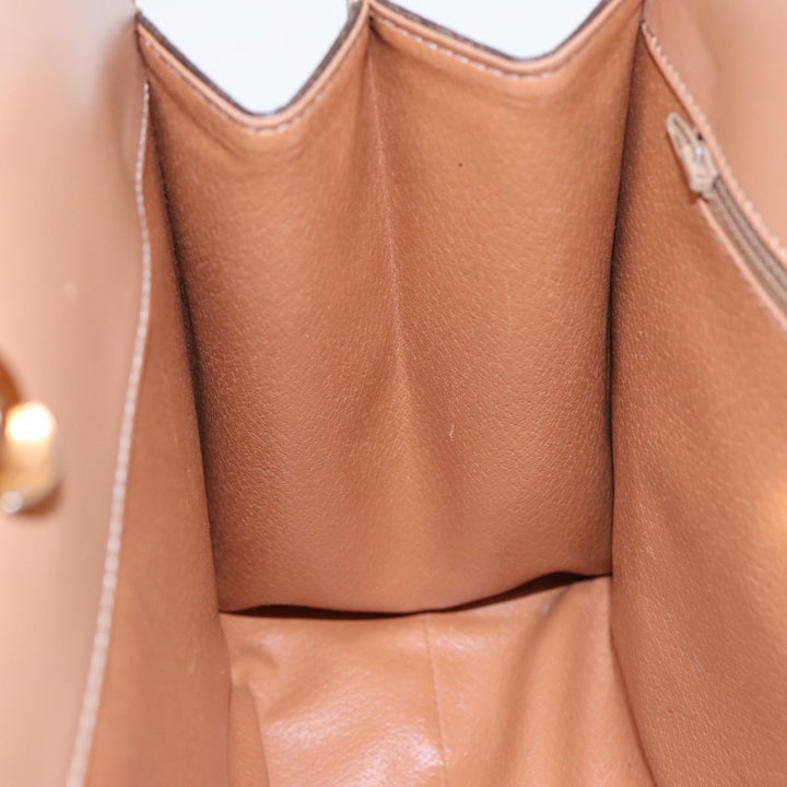 Celine Macadam Canvas Shoulder Bag PVC Leather Brown Auth 88427