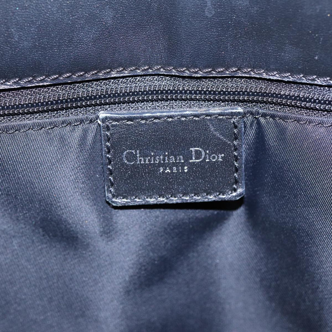 CHRISTIAN Top quality Dior Trotter Canvas Tote Bag Black Auth 88433