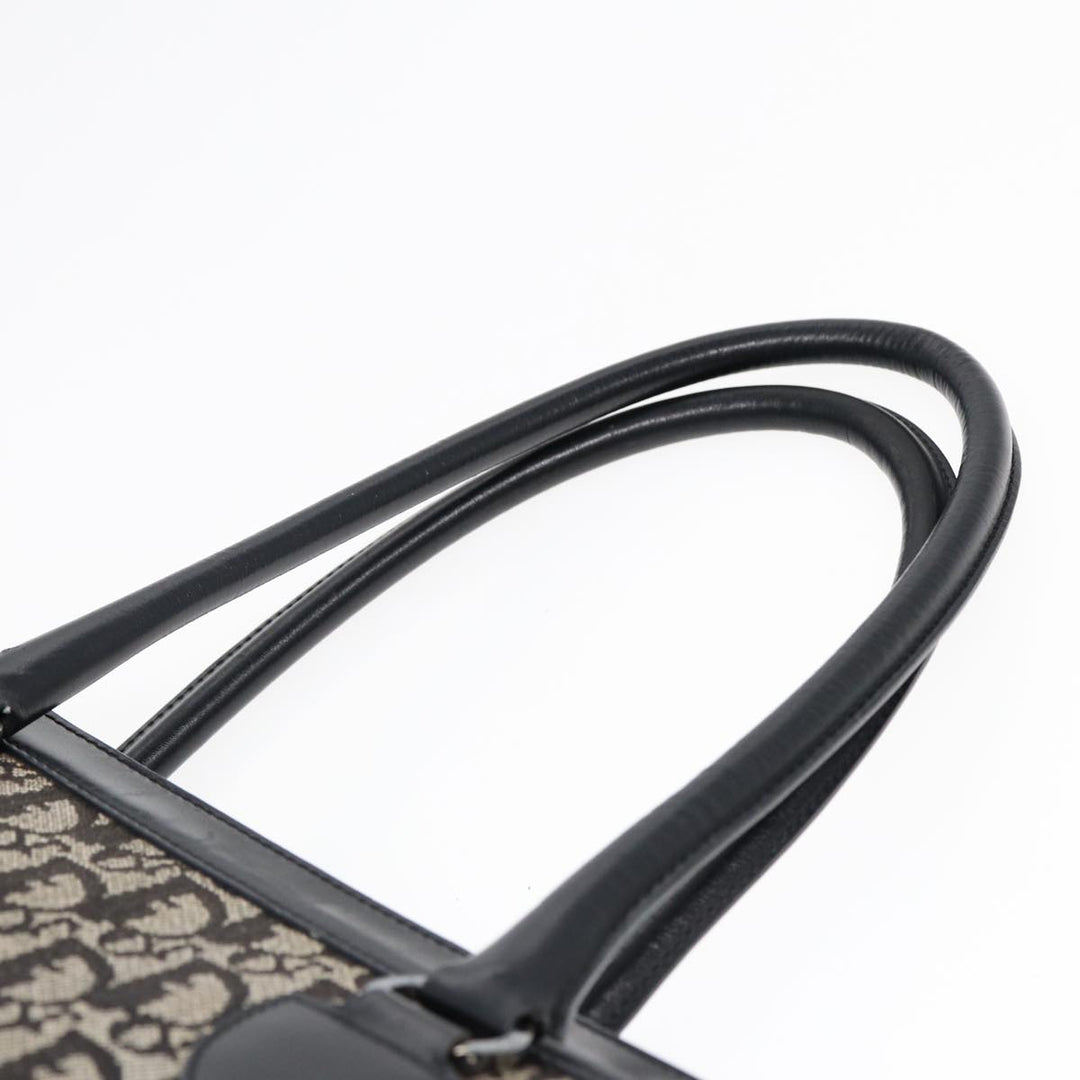 CHRISTIAN Top quality Dior Trotter Canvas Tote Bag Black Auth 88433