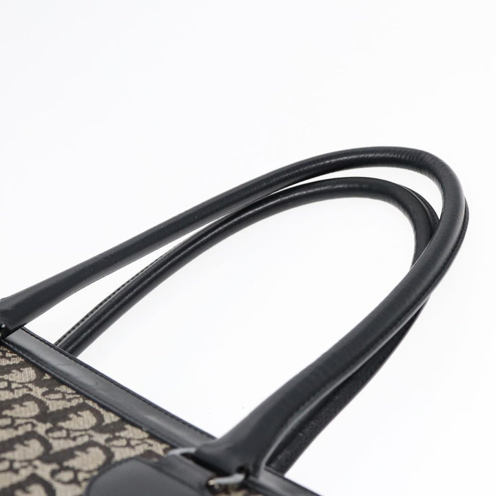 CHRISTIAN Top quality Dior Trotter Canvas Tote Bag Black Auth 88433