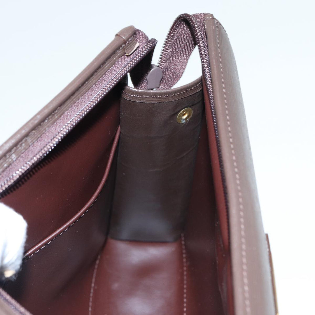 BurberrySs Nova Check Clutch Bag Canvas Leather Beige Brown Auth 88490