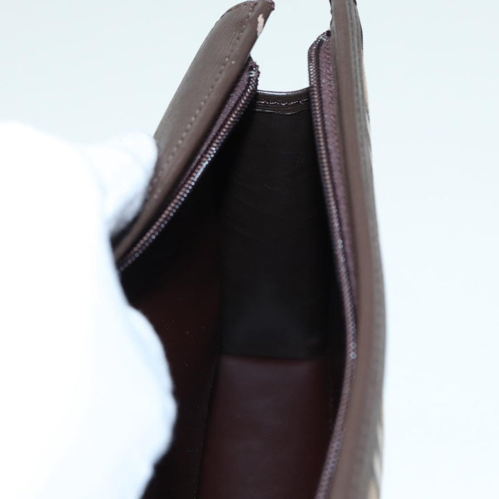 BurberrySs Nova Check Clutch Bag Canvas Leather Beige Brown Auth 88490