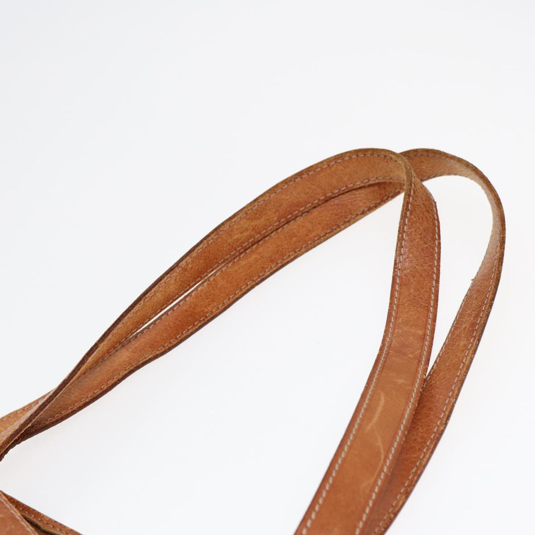 Celine Macadam Canvas Tote Bag PVC Leather Brown Gold Auth 88503