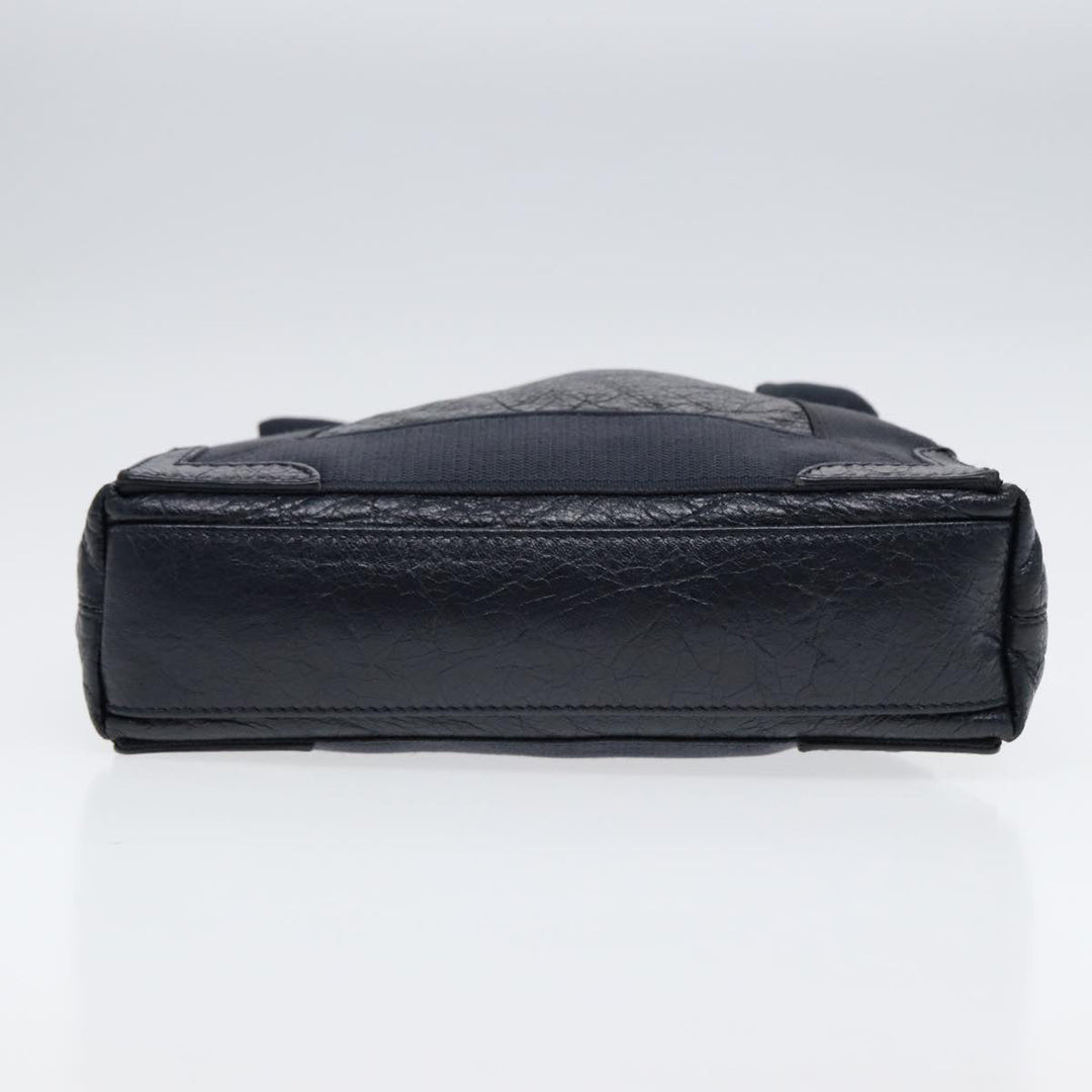 Top Quality Balenciaga Navy Cabas XS Hand Bag Leather 2way Navy Silver 390346 Auth 88514