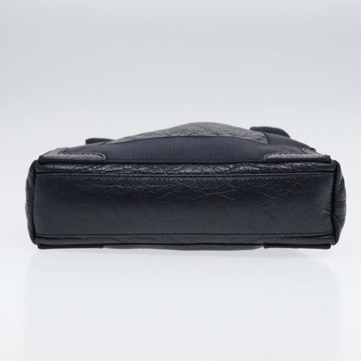 Top Quality Balenciaga Navy Cabas XS Hand Bag Leather 2way Navy Silver 390346 Auth 88514