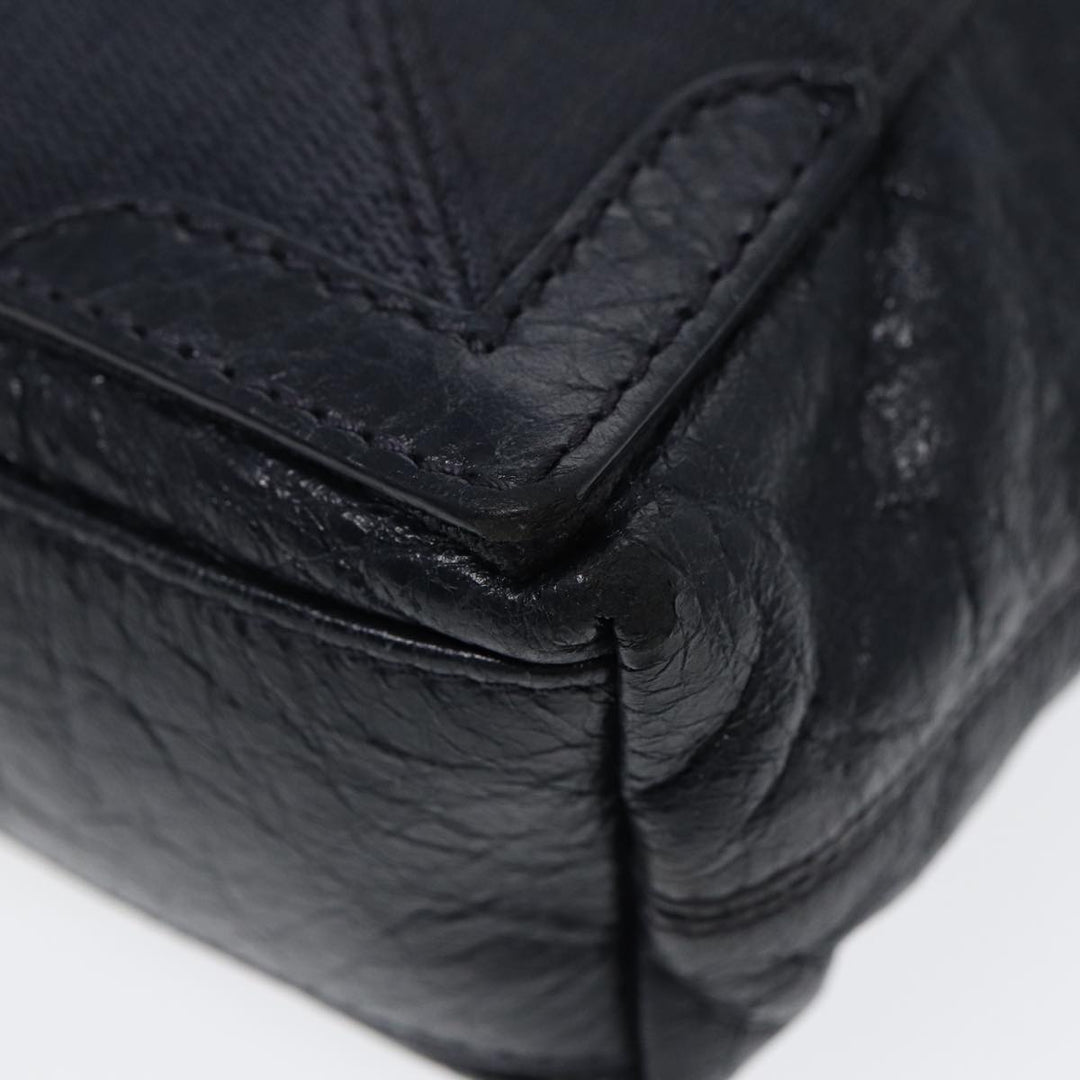 Top Quality Balenciaga Navy Cabas XS Hand Bag Leather 2way Navy Silver 390346 Auth 88514