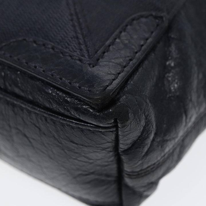 Top Quality Balenciaga Navy Cabas XS Hand Bag Leather 2way Navy Silver 390346 Auth 88514