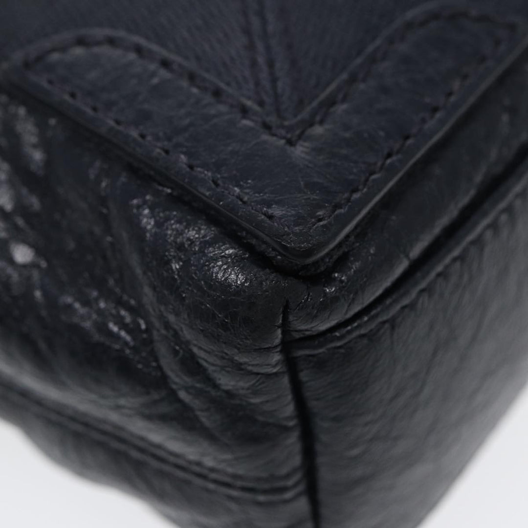 Top Quality Balenciaga Navy Cabas XS Hand Bag Leather 2way Navy Silver 390346 Auth 88514