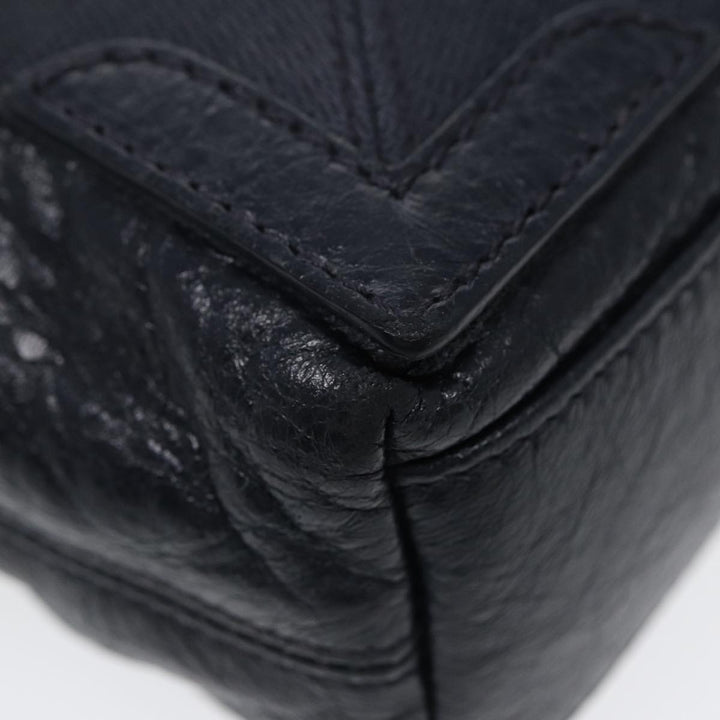 Top Quality Balenciaga Navy Cabas XS Hand Bag Leather 2way Navy Silver 390346 Auth 88514