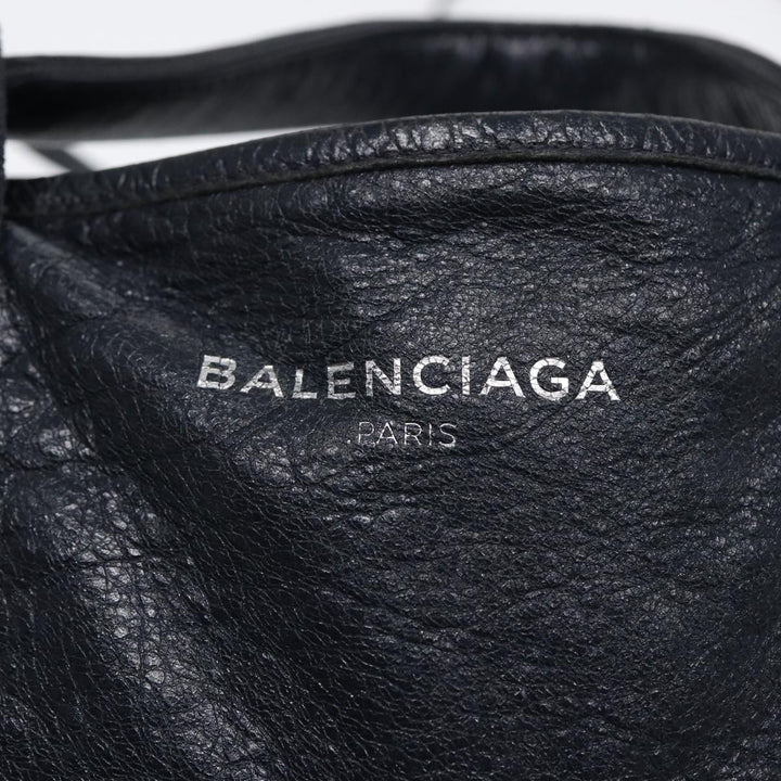 Top Quality Balenciaga Navy Cabas XS Hand Bag Leather 2way Navy Silver 390346 Auth 88514