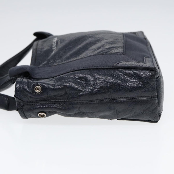 Top Quality Balenciaga Navy Cabas XS Hand Bag Leather 2way Navy Silver 390346 Auth 88514