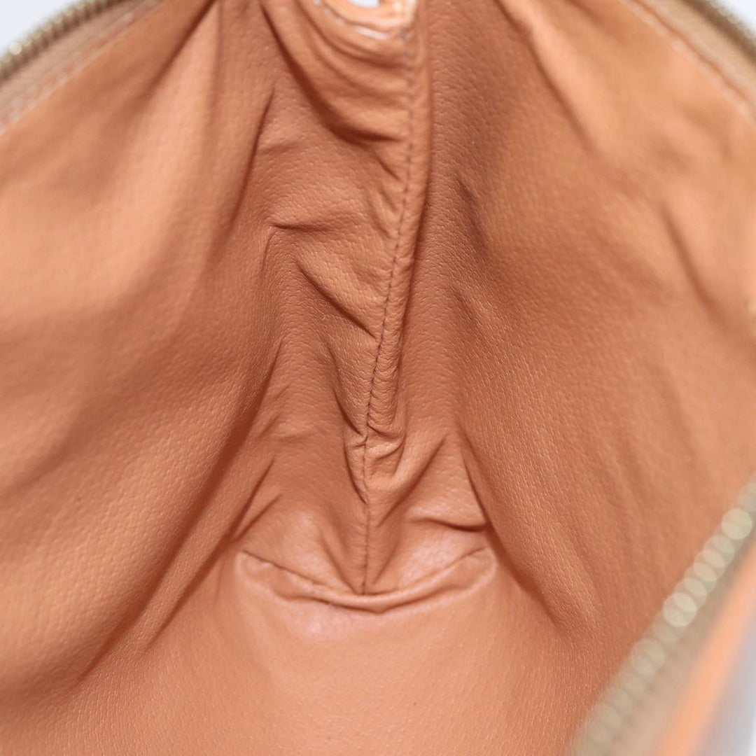 Celine Macadam Canvas Clutch Bag Beige Gold Auth 88526