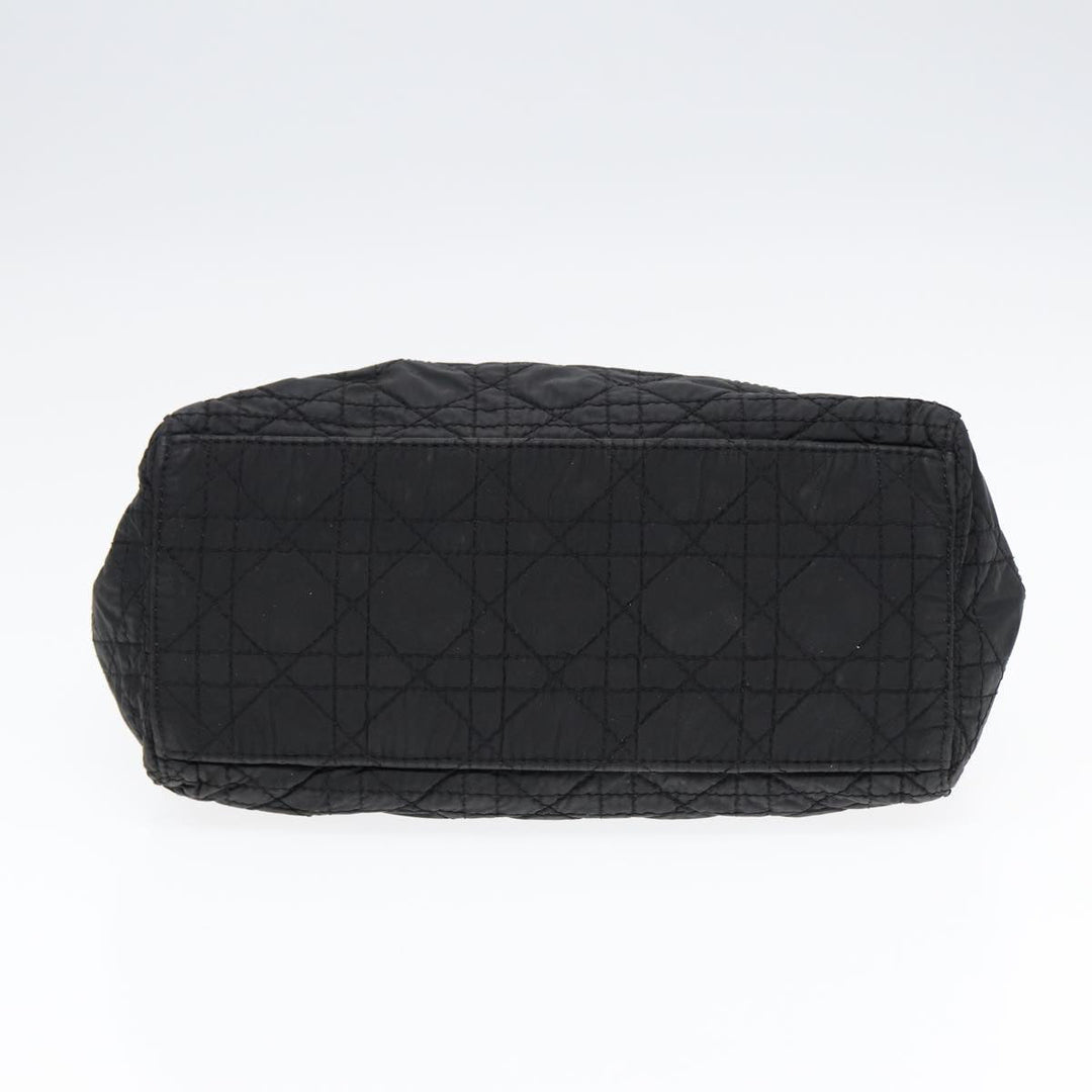 CHRISTIAN Top quality Dior Lady Top quality Dior Canage Hand Bag Nylon Black Gold Auth 88569