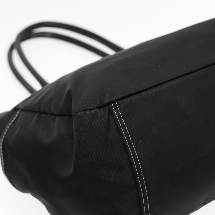 Burberry Blue Label Tote Bag Nylon Black Silver Auth 88574