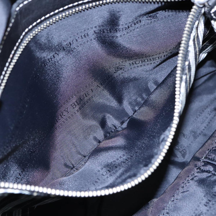 Burberry Blue Label Tote Bag Nylon Black Silver Auth 88574