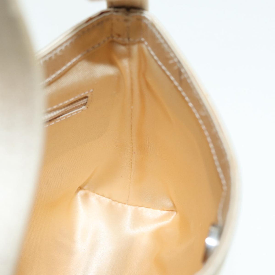 Burberry Nova Check Hand Bag Nylon Beige Silver Auth 88598