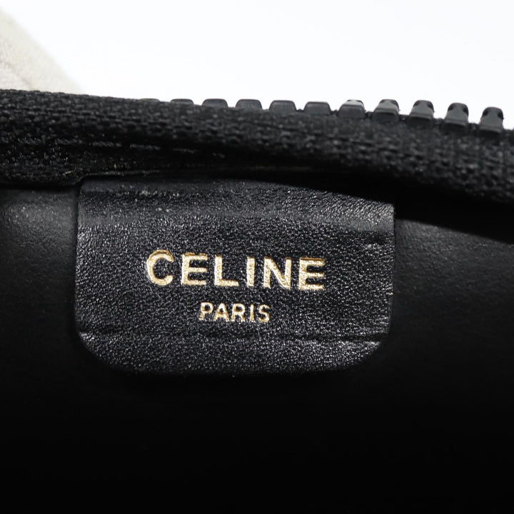 Celine Clutch Bag Leather Black Gold Auth 88603