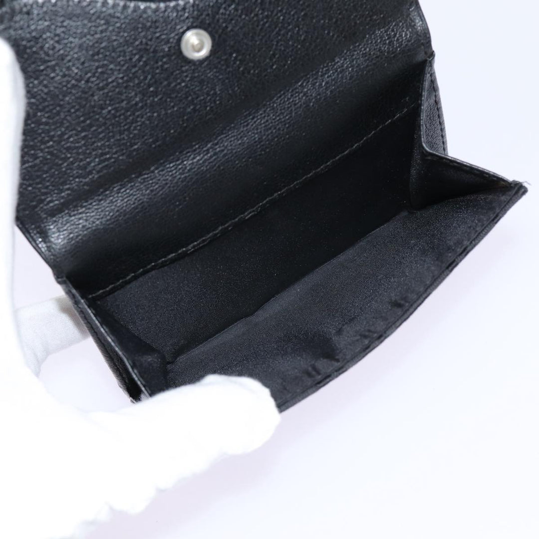 CHRISTIAN Top quality Dior Trotter Canvas Saddle Wallet Black Silver Auth 88606
