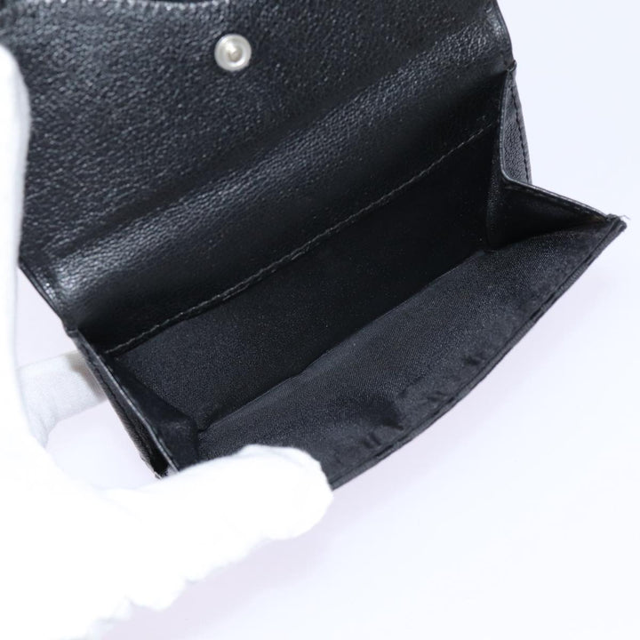 CHRISTIAN Top quality Dior Trotter Canvas Saddle Wallet Black Silver Auth 88606