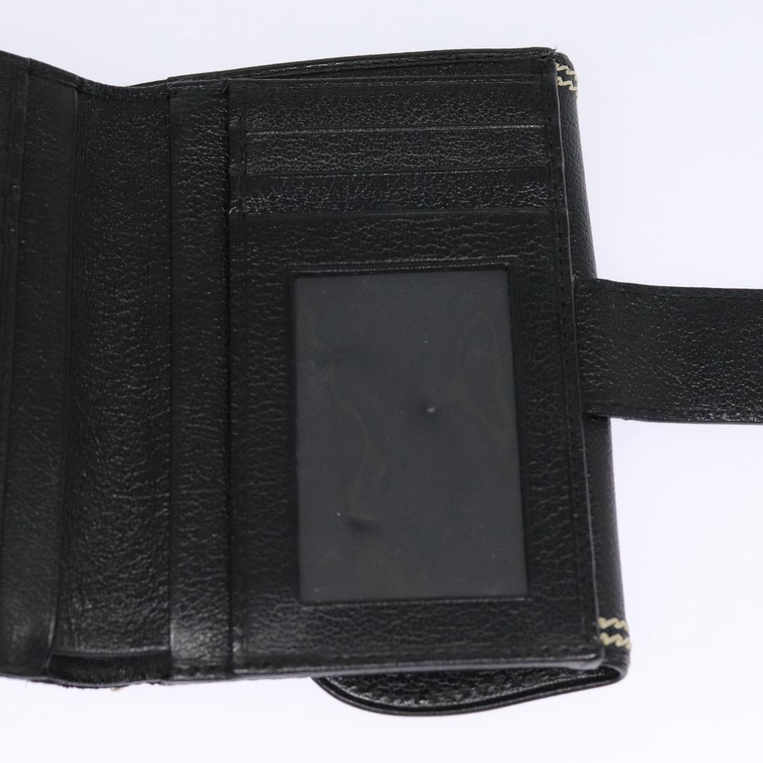 CHRISTIAN Top quality Dior Trotter Canvas Saddle Wallet Black Silver Auth 88606