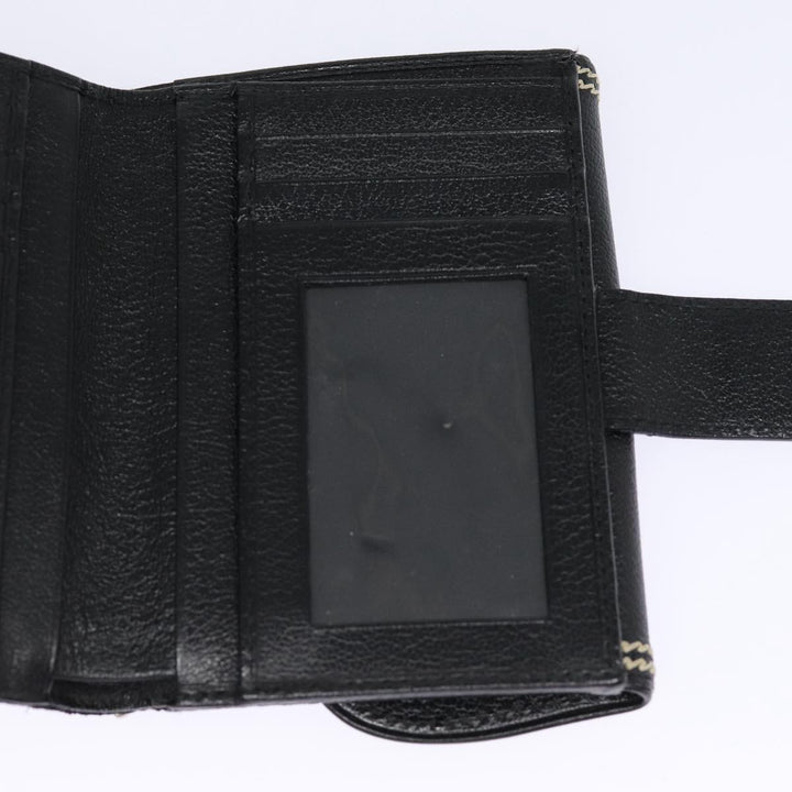 CHRISTIAN Top quality Dior Trotter Canvas Saddle Wallet Black Silver Auth 88606