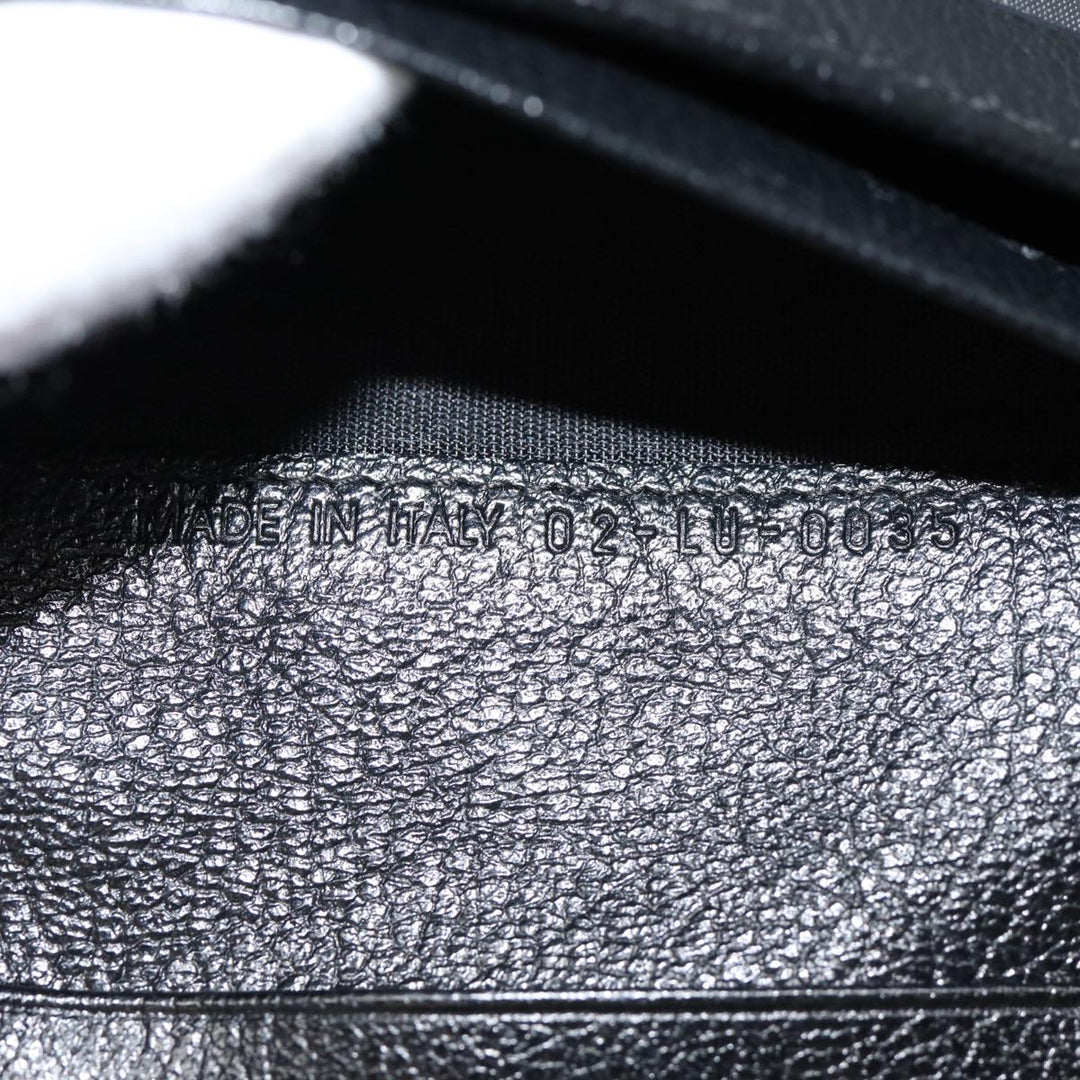 CHRISTIAN Top quality Dior Trotter Canvas Saddle Wallet Black Silver Auth 88606