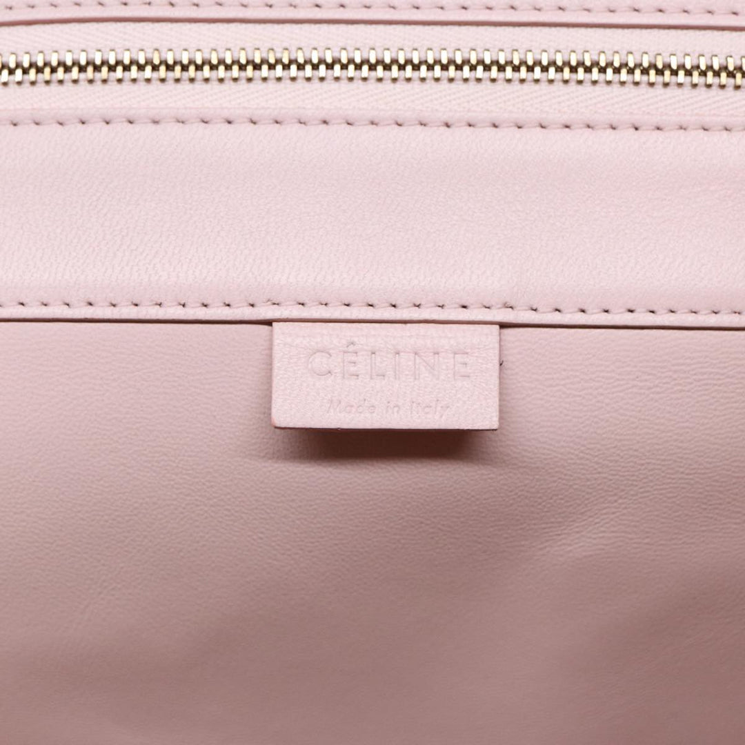 Celine Horizontalkava Tote Bag Leather Pink Gold Auth 88614