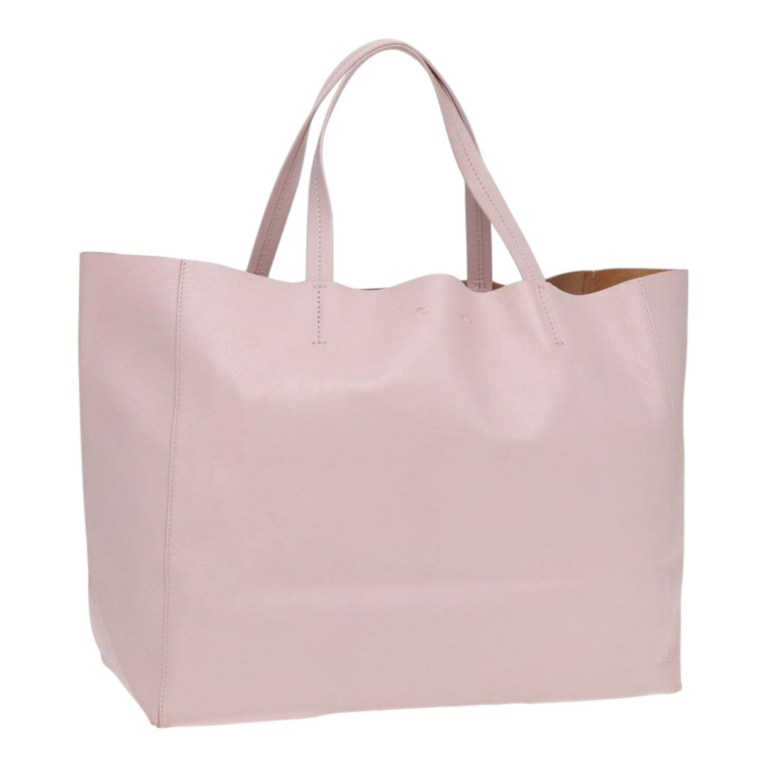 Celine Horizontalkava Tote Bag Leather Pink Gold Auth 88614