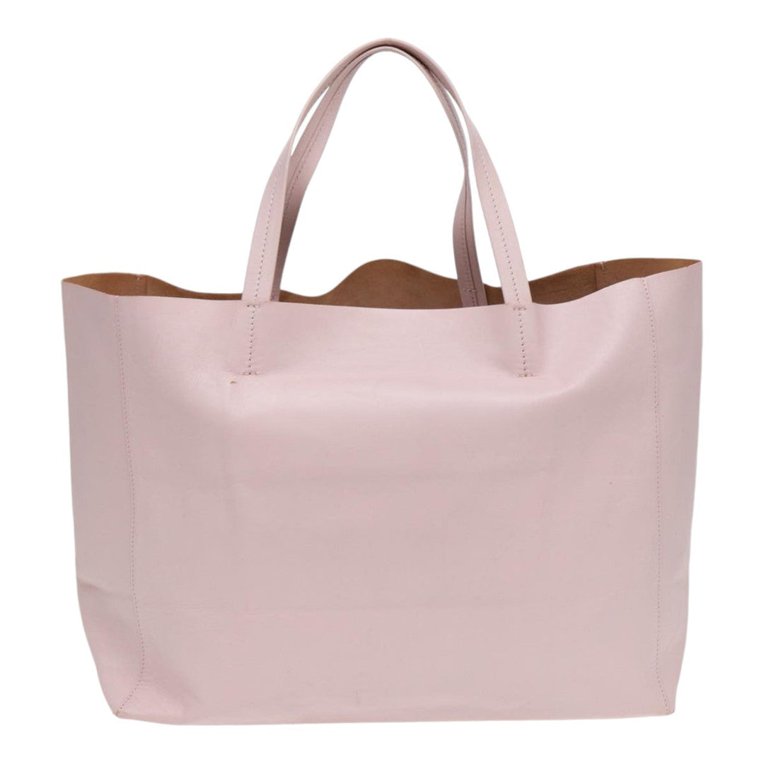 Celine Horizontalkava Tote Bag Leather Pink Gold Auth 88614