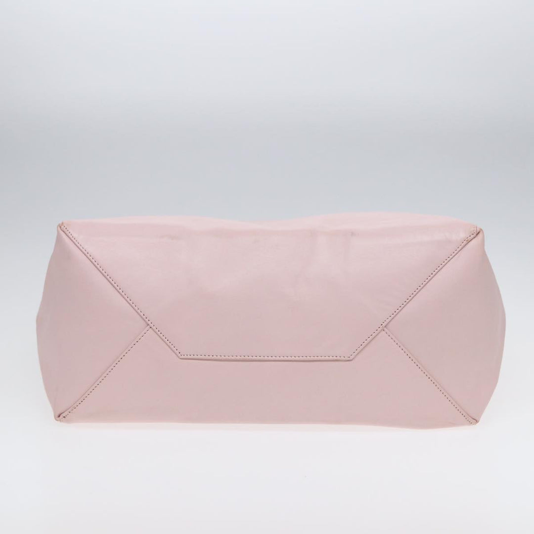 Celine Horizontalkava Tote Bag Leather Pink Gold Auth 88614