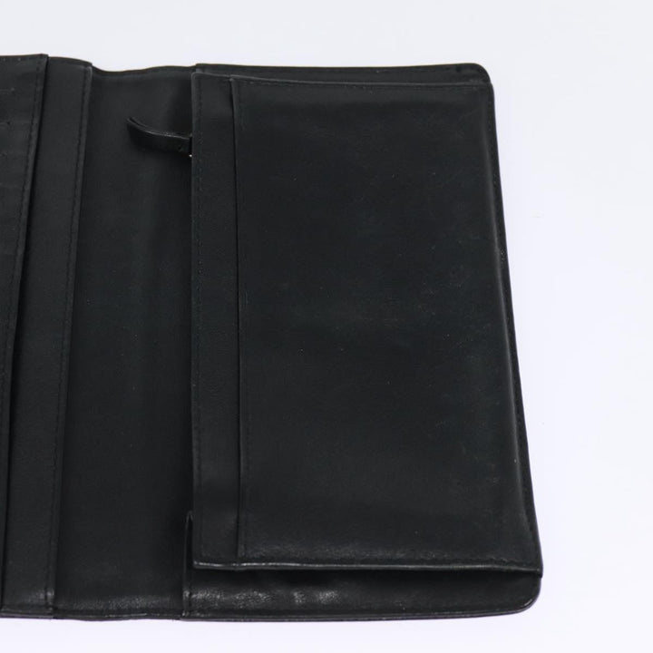 Top Quality Chanel COCO Mark Long Wallet Caviar Skin Black Silver CC Auth 88618
