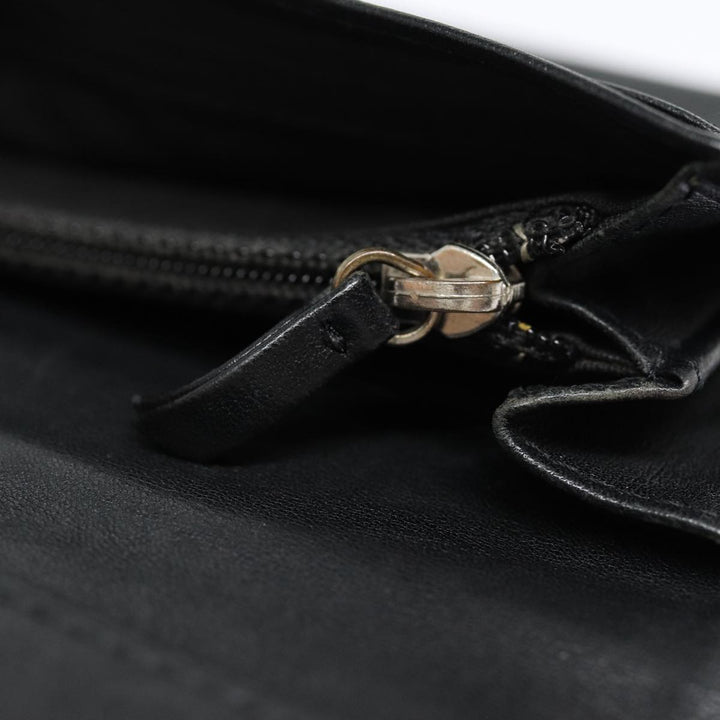 Top Quality Chanel COCO Mark Long Wallet Caviar Skin Black Silver CC Auth 88618