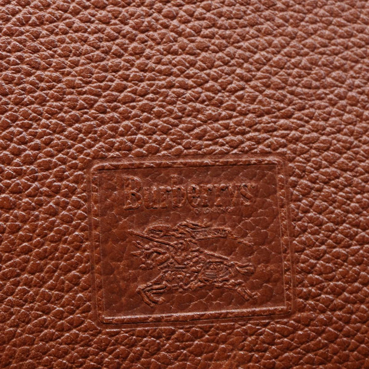 BurberrySs Hand Bag Leather Brown Gold Auth 88651