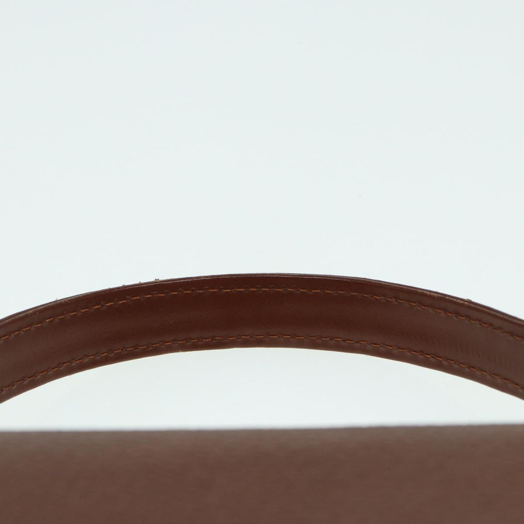 BurberrySs Hand Bag Leather Brown Gold Auth 88651