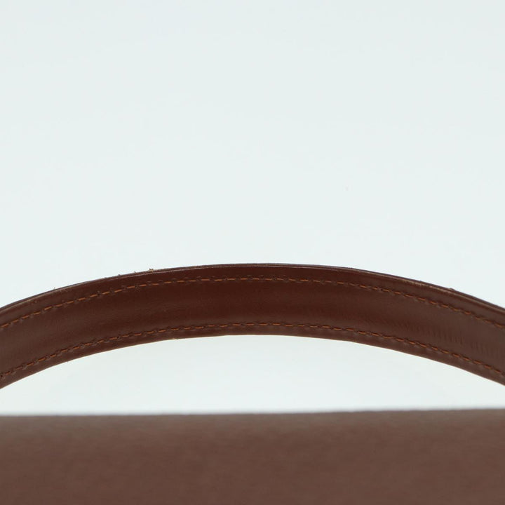 BurberrySs Hand Bag Leather Brown Gold Auth 88651