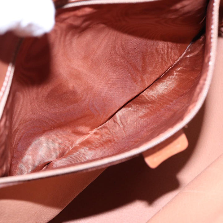Celine Macadam Canvas Shoulder Bag PVC Leather Brown Gold Auth 88714