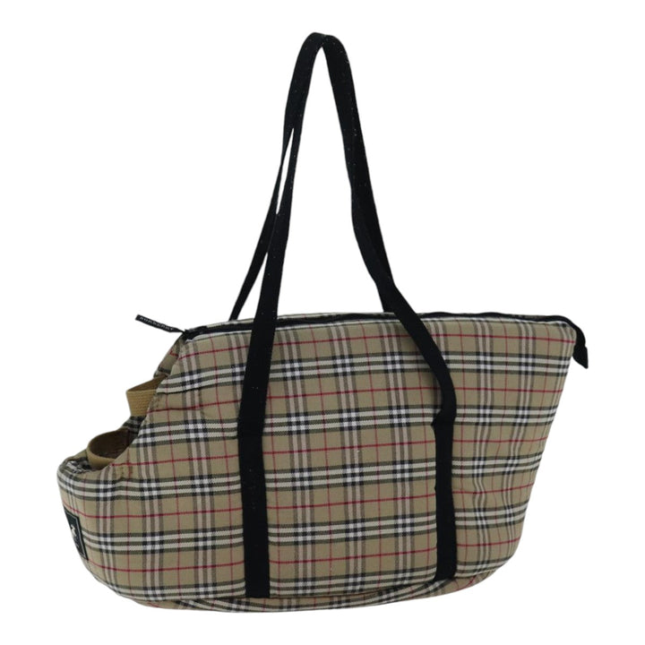 Burberry Nova Check Pet Case Canvas Beige Auth 88722