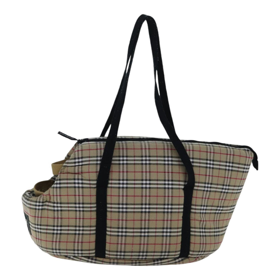Burberry Nova Check Pet Case Canvas Beige Auth 88722