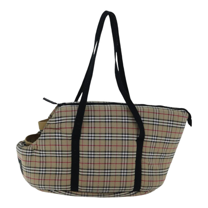 Burberry Nova Check Pet Case Canvas Beige Auth 88722